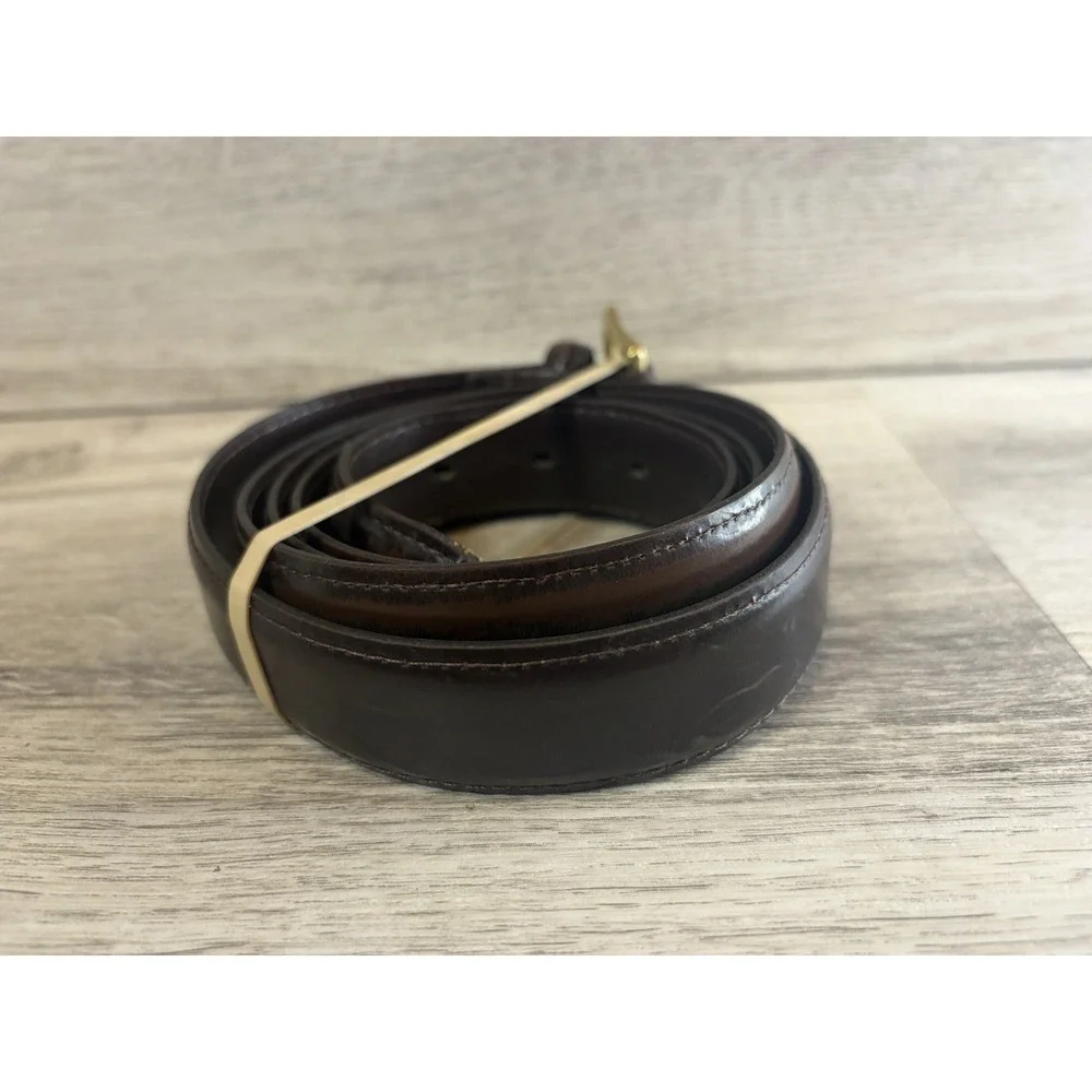 Haggar Black Label Genuine Leather‎ Dress Belt - Men's Size 50 Brown Gold Buckle